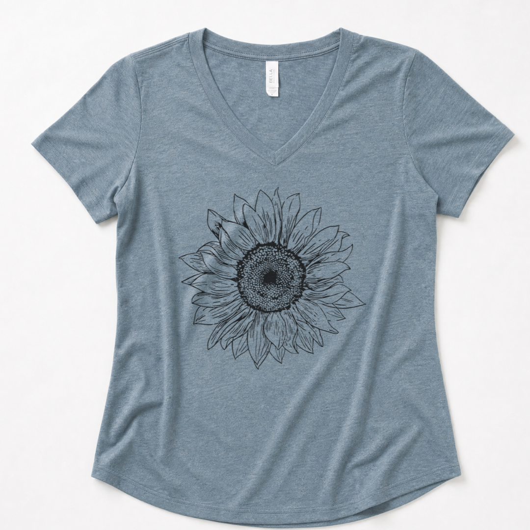 Graphite Sunflower - Super Soft V-Neck