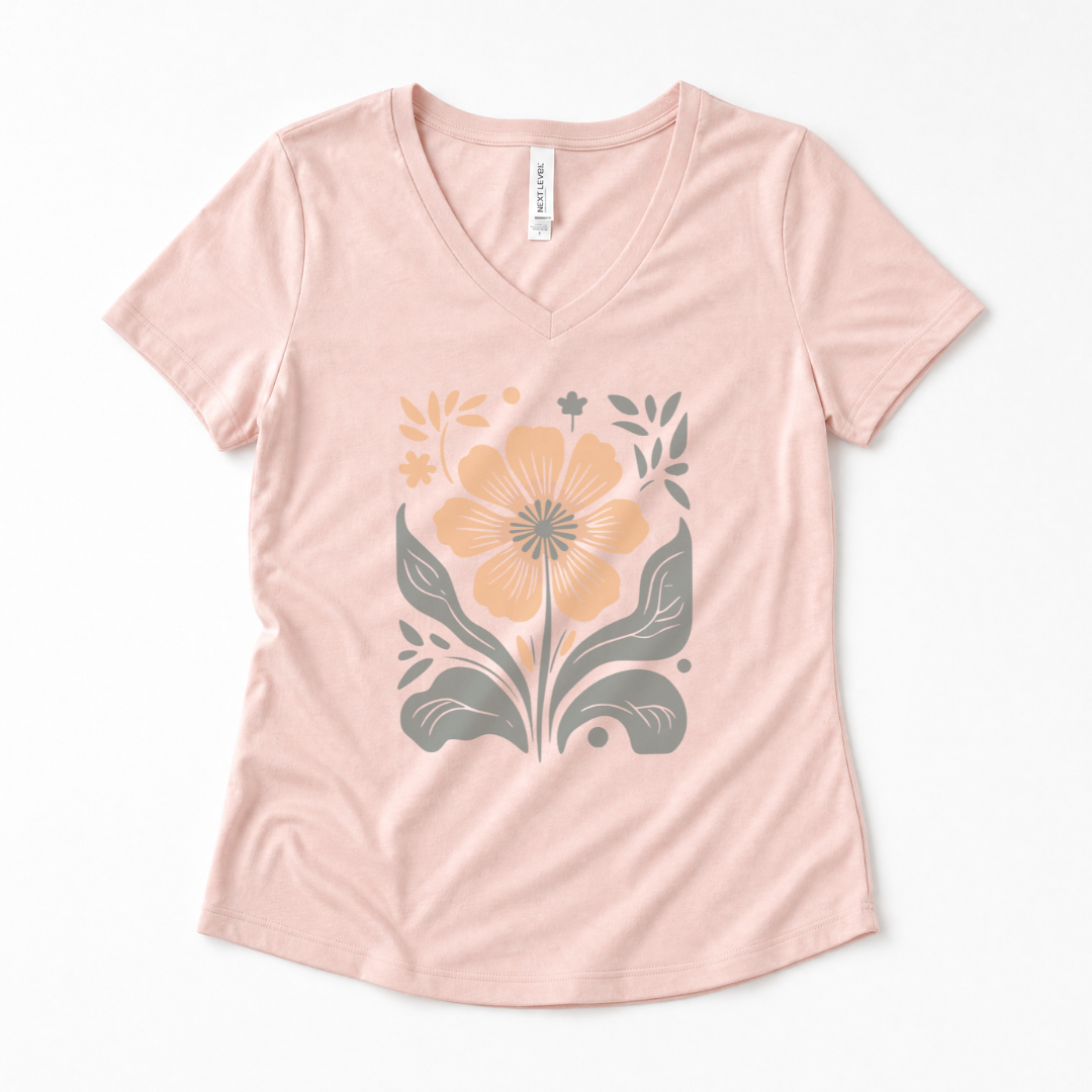 Retro Floral - Super Soft V Neck
