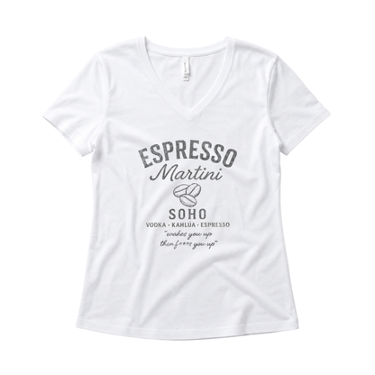 Espresso Martini, Vintage Faded Print - Super Soft V-Neck