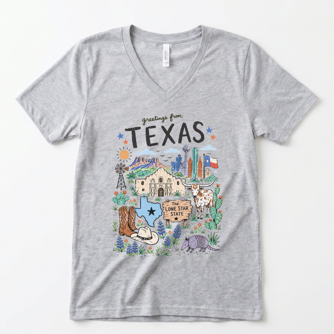 Greetings From Texas - Super Soft V Neck