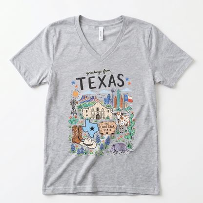 Greetings From Texas - Super Soft V Neck