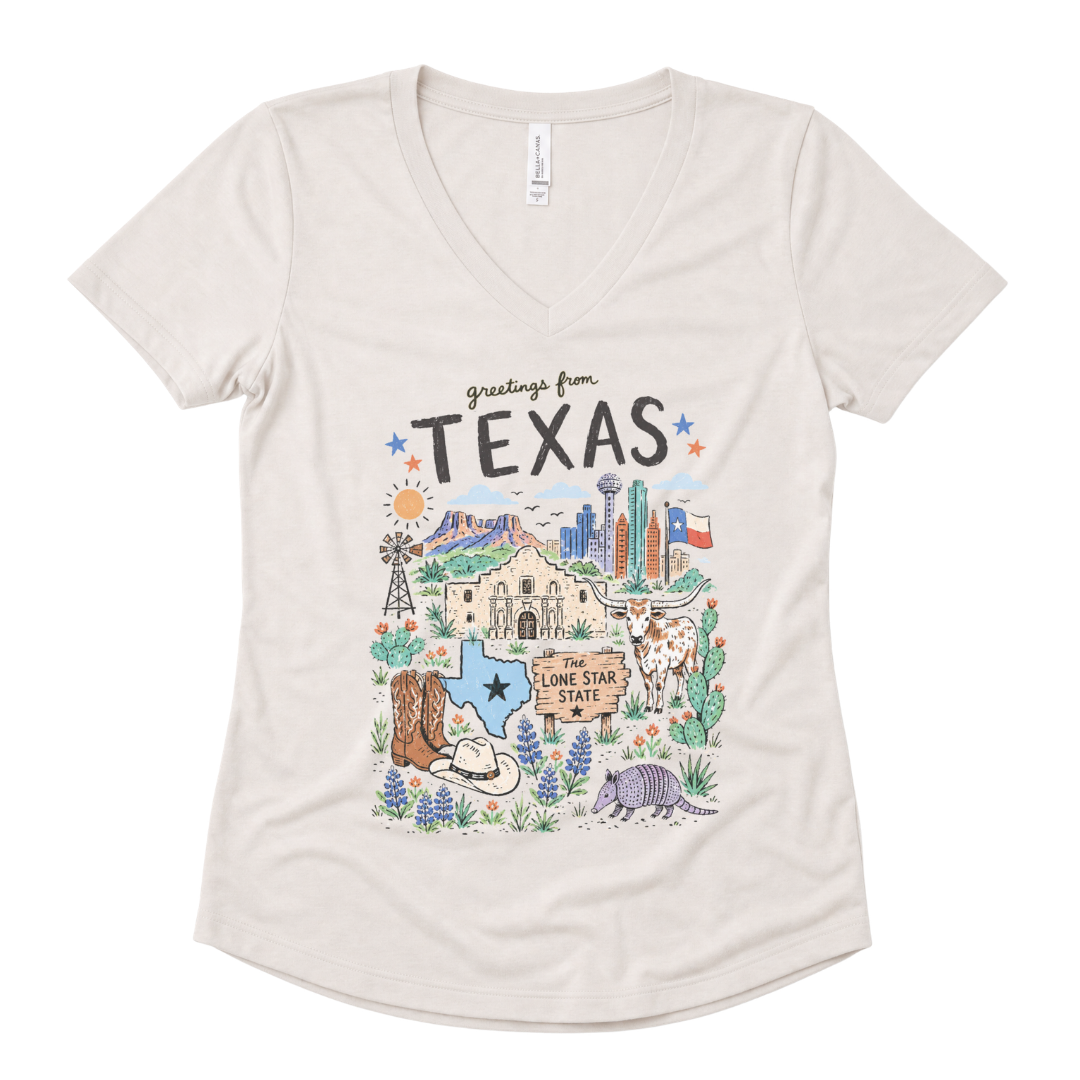 Greetings From Texas - Super Soft V Neck