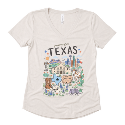 Greetings From Texas - Super Soft V Neck