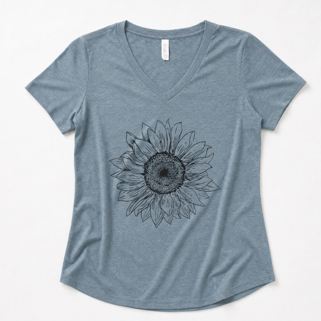 Graphite Sunflower - Super Soft V-Neck