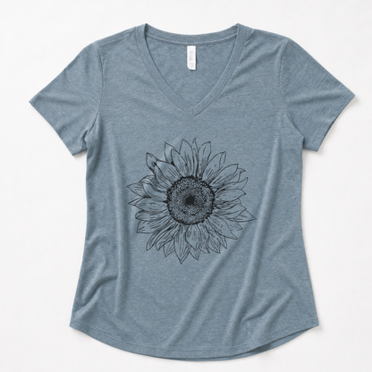 Graphite Sunflower - Super Soft V-Neck