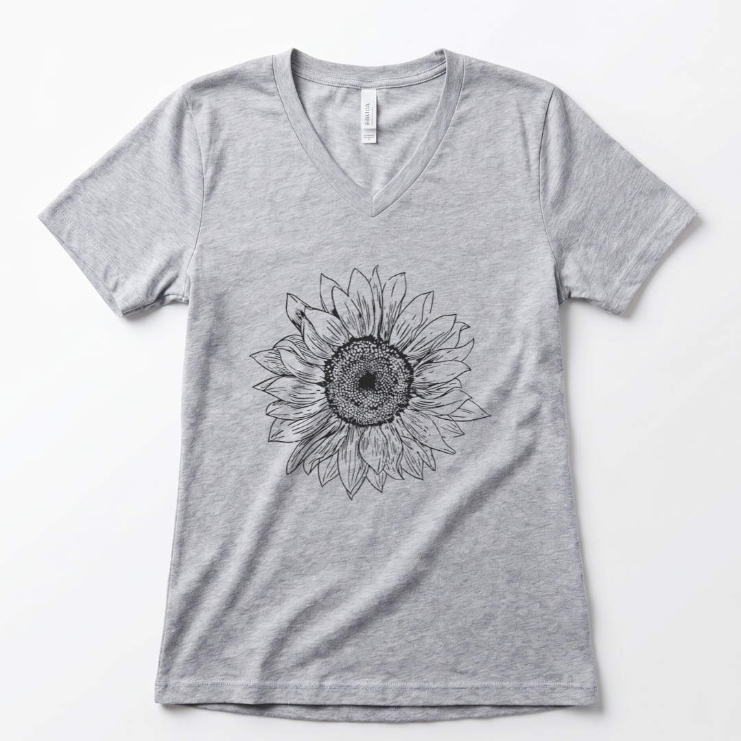 Graphite Sunflower - Super Soft V-Neck