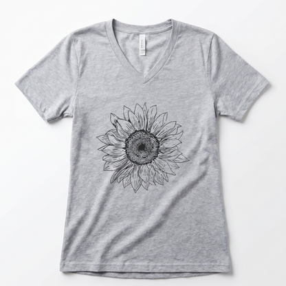 Graphite Sunflower - Super Soft V-Neck