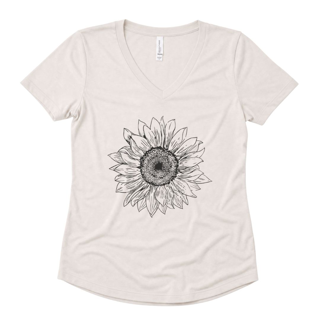 Graphite Sunflower - Super Soft V-Neck