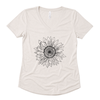 Graphite Sunflower - Super Soft V-Neck