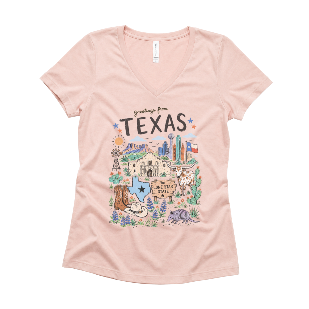 Greetings From Texas - Super Soft V Neck