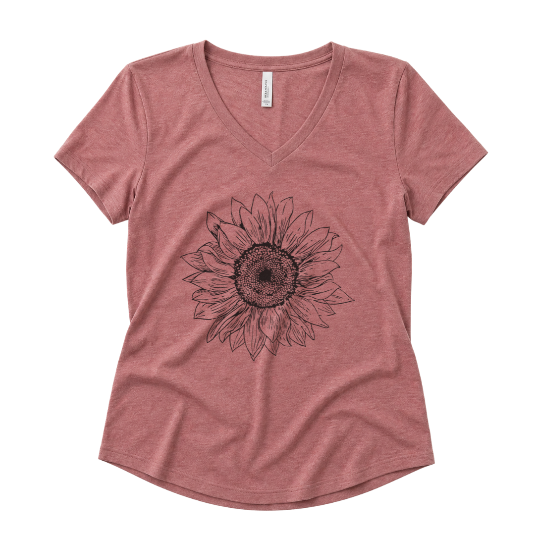 Graphite Sunflower - Super Soft V-Neck