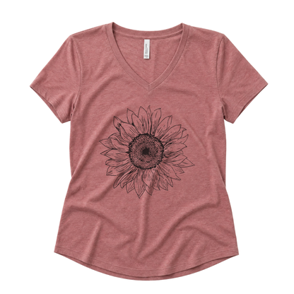 Graphite Sunflower - Super Soft V-Neck