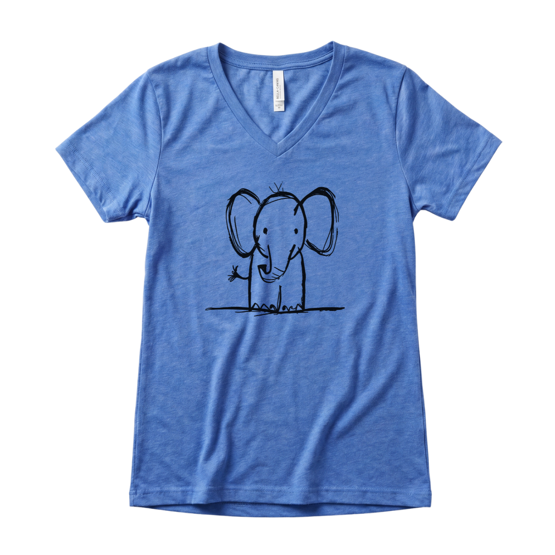 Elephant Sketch - Super Soft V Neck