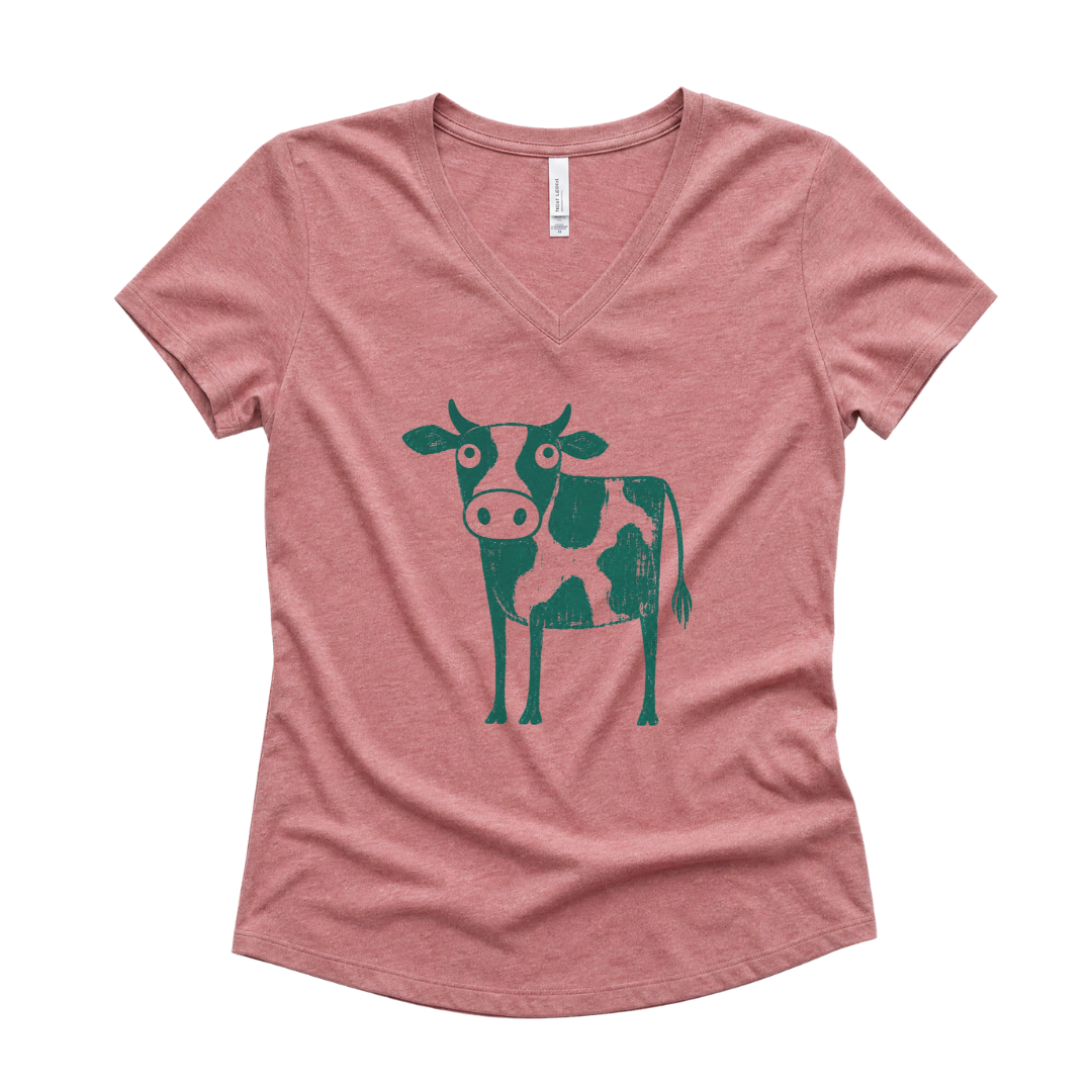 Cow - Super Soft V Neck