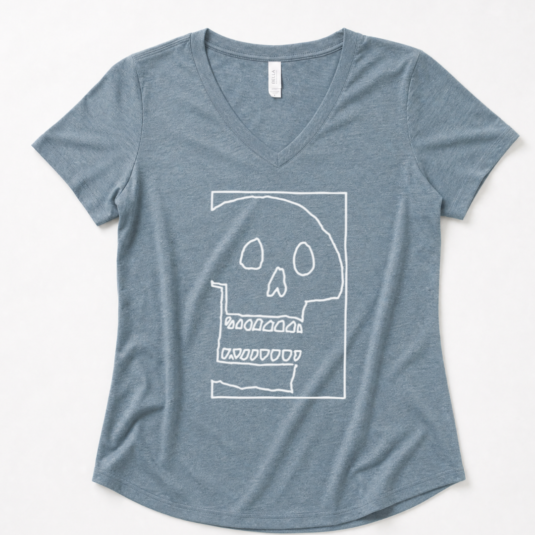 Skull Sketch - Super Soft V Neck