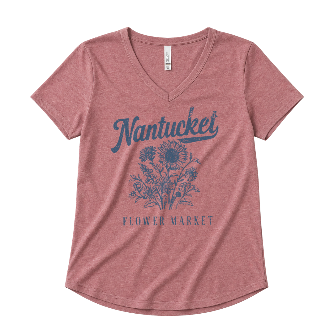 Nantucket Flower Market - Super Soft V Neck