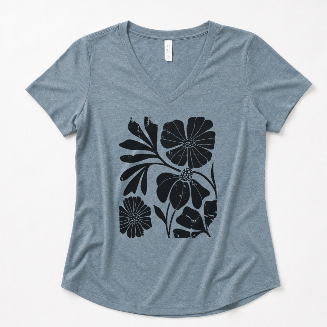 Artistic Boho Floral - Super Soft V Neck