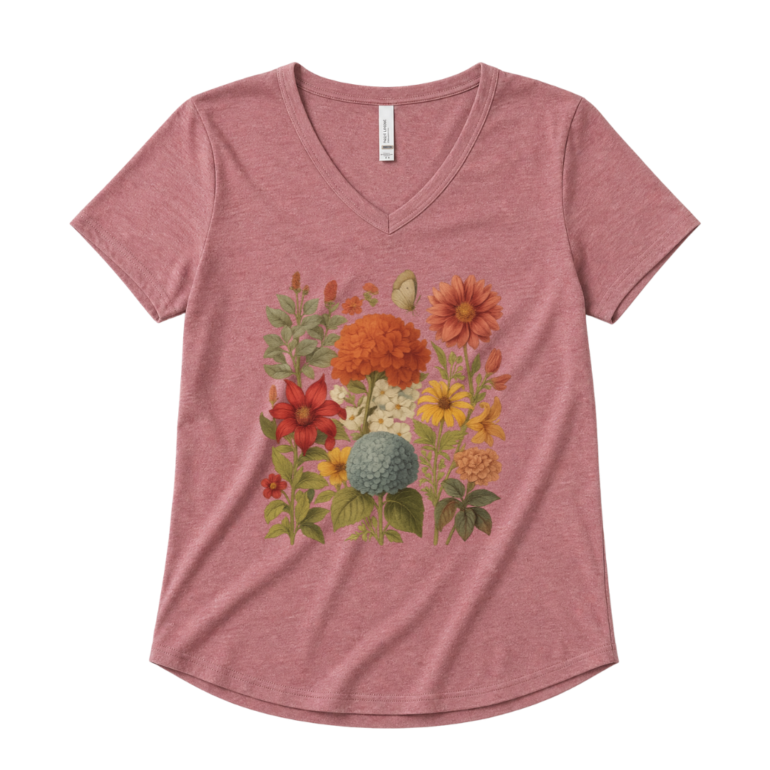Hydrangea Bloom - Super Soft V Neck