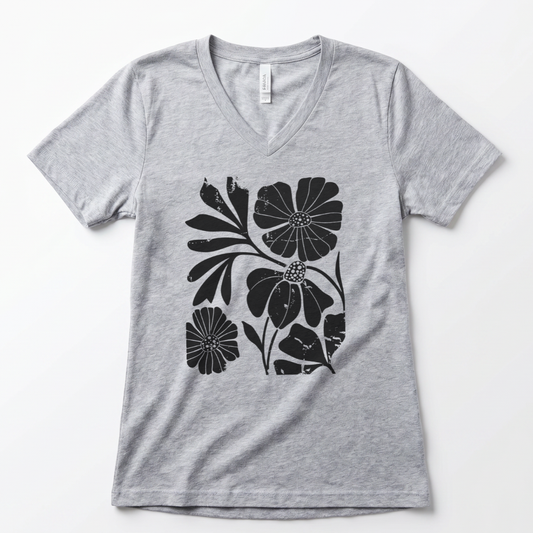 Artistic Boho Floral - Super Soft V Neck