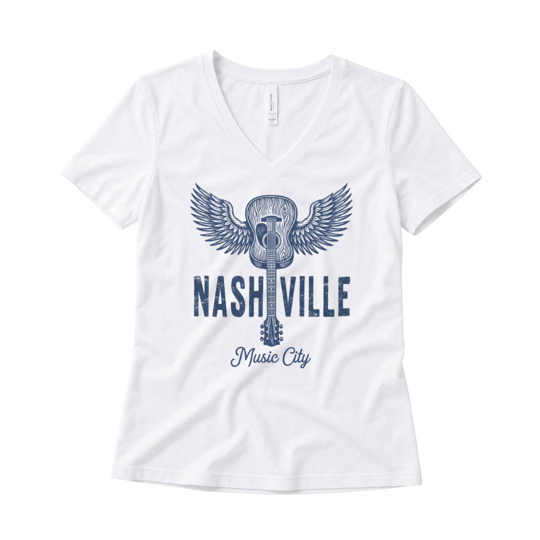 Nashville Music City - Super Soft V Neck
