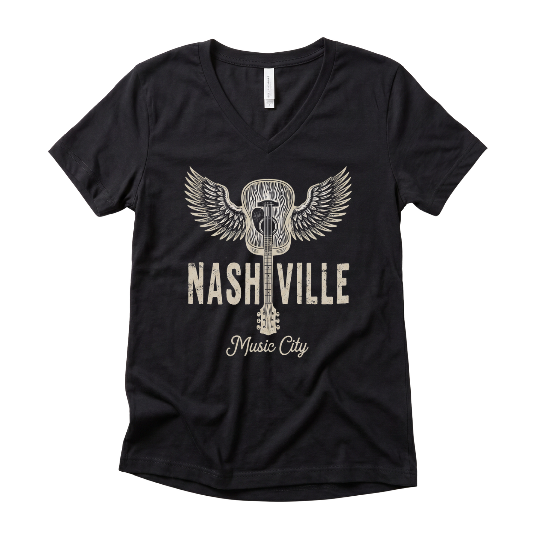 Nashville Music City - Super Soft V Neck