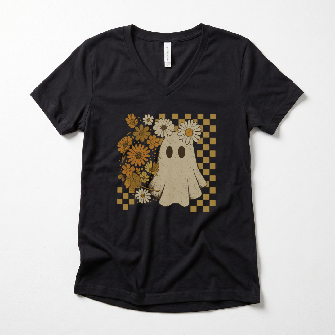 Floral Ghost - Super Soft V Neck