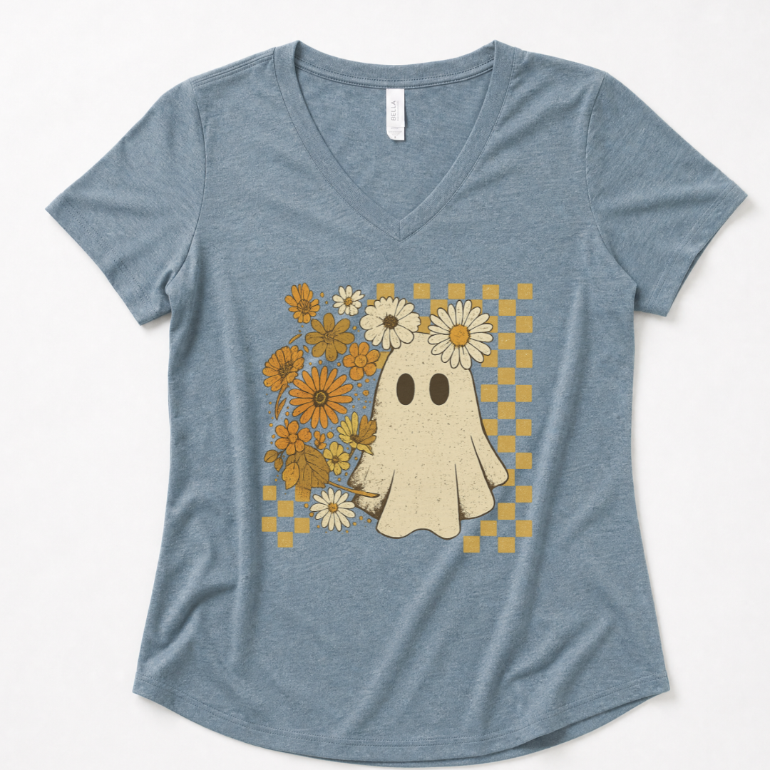 Floral Ghost - Super Soft V Neck