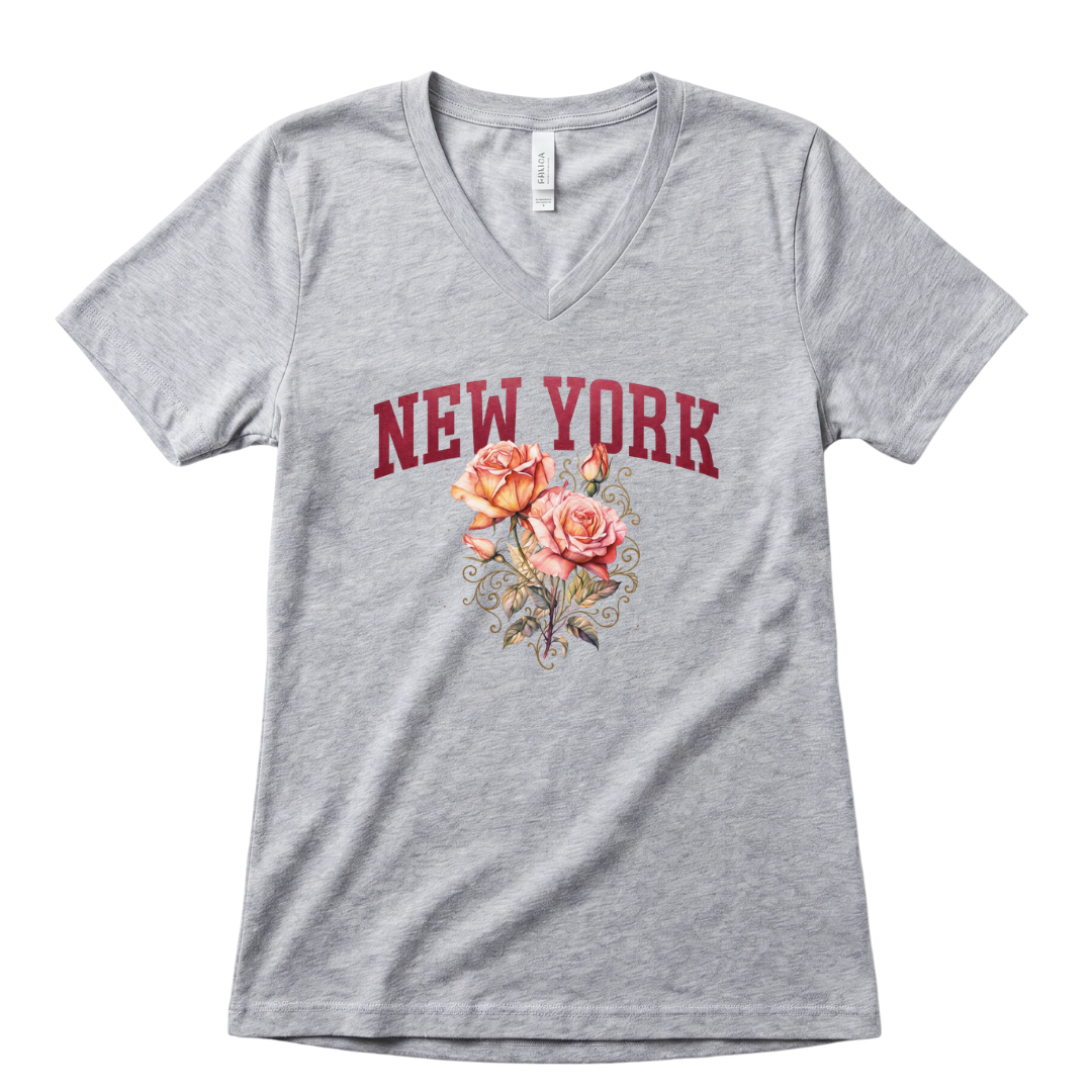 New York Floral - Super Soft V Neck