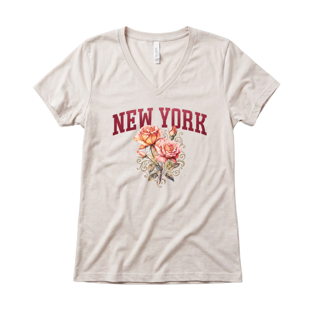New York Floral - Super Soft V Neck