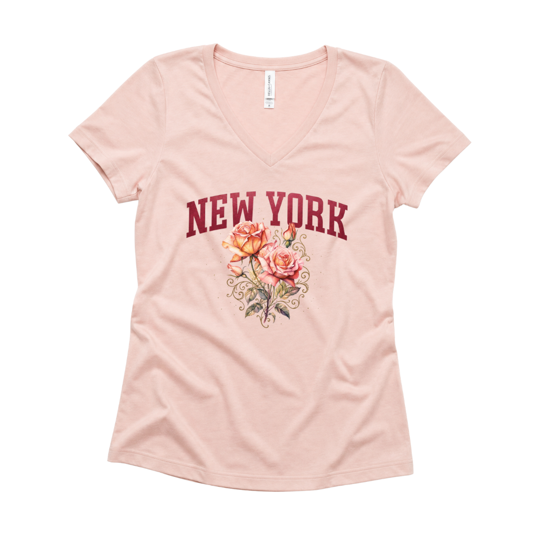 New York Floral - Super Soft V Neck