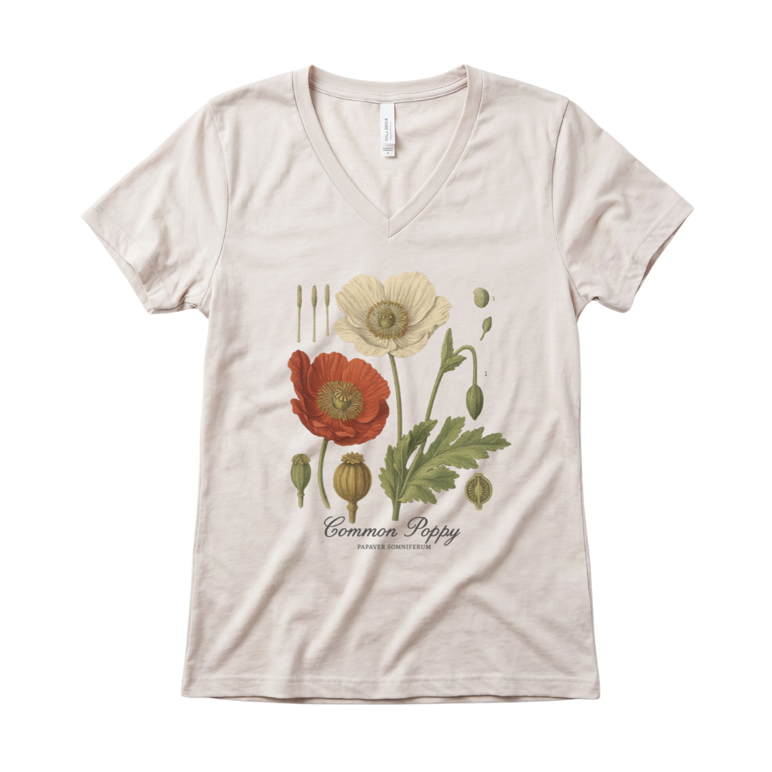 Common Poppy - Super Soft V Neck