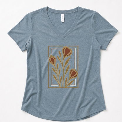 Floraison Noire - Super Soft V Neck