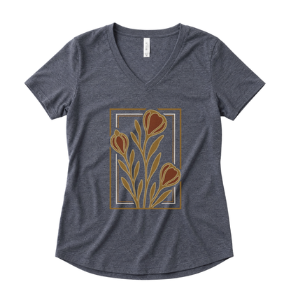 Floraison Noire - Super Soft V Neck