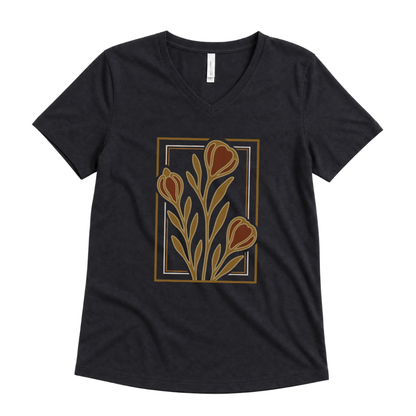 Floraison Noire - Super Soft V Neck