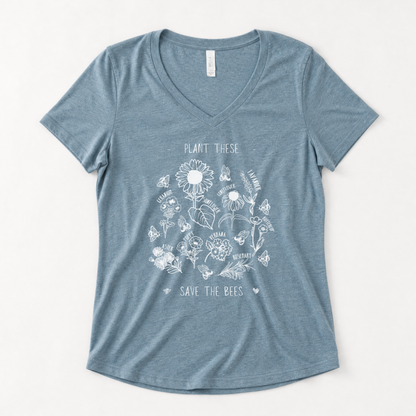 Plant These, Saves The Bees - Super Soft V Neck