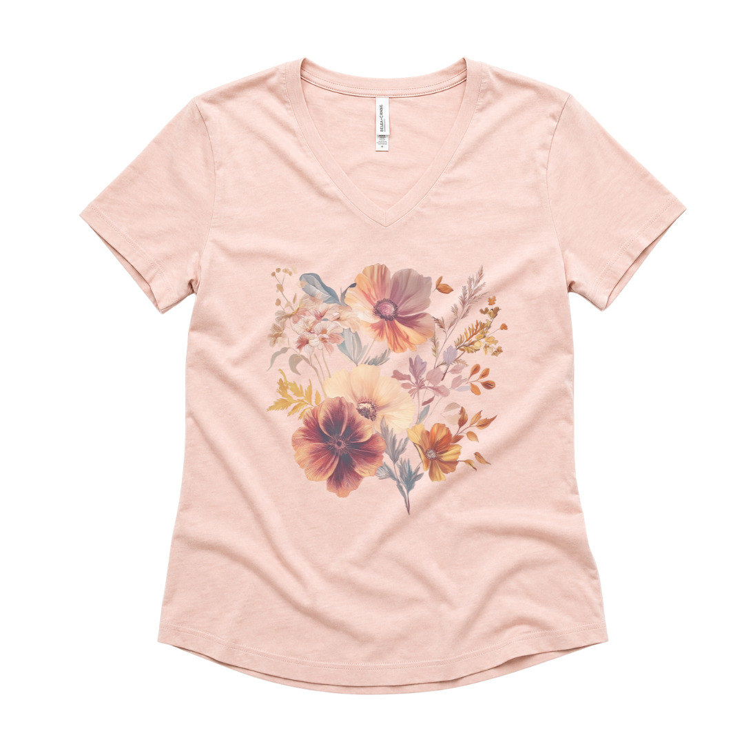 Sunset Floral - Super Soft V Neck