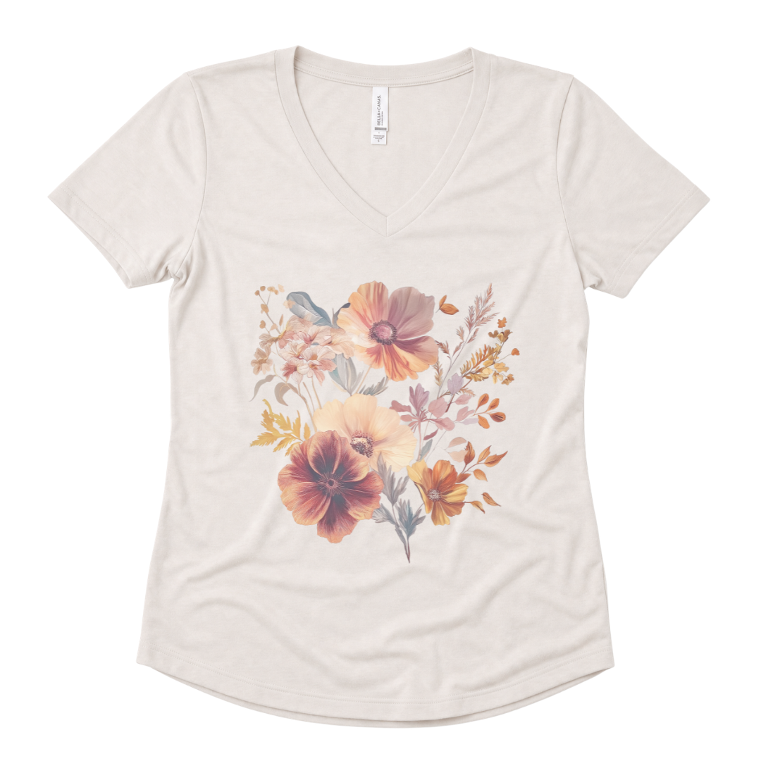 Sunset Floral - Super Soft V Neck