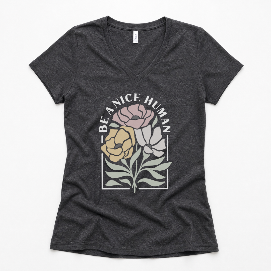 Be A Nice Human - Super Soft V Neck