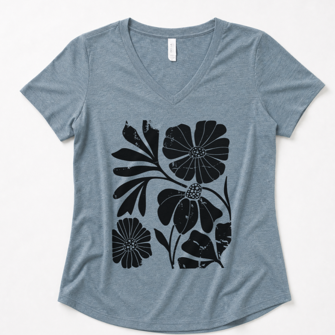 Artistic Boho Floral - Super Soft V Neck