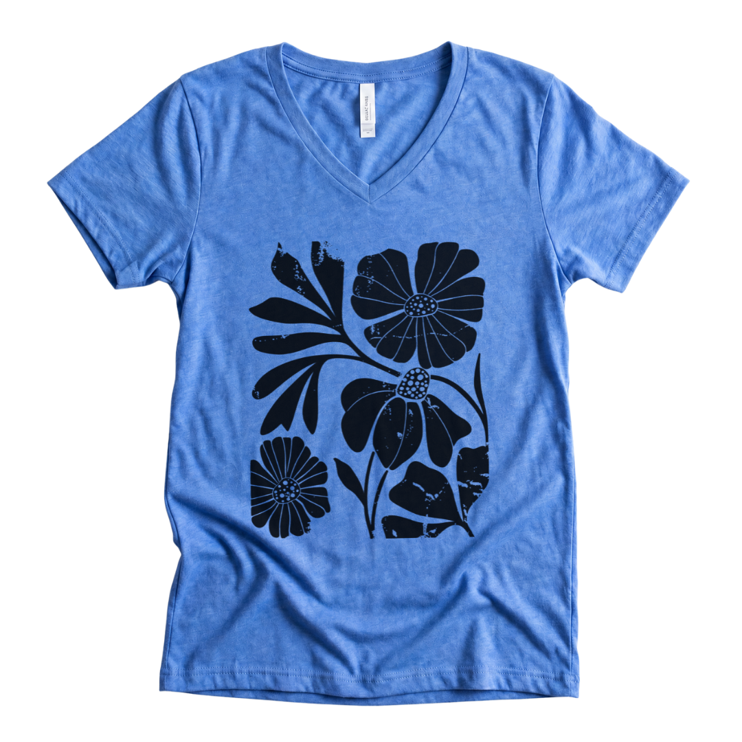 Artistic Boho Floral - Super Soft V Neck