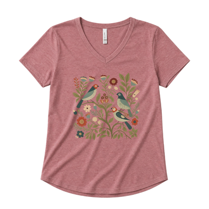 Folk Aviary - Super Soft V Neck