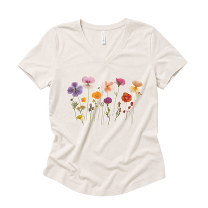Pressed Flowers - Super Soft V Neck