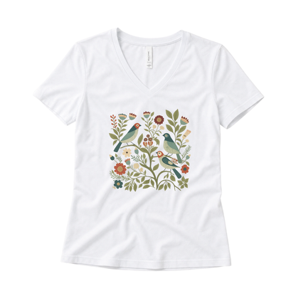 Folk Aviary - Super Soft V Neck