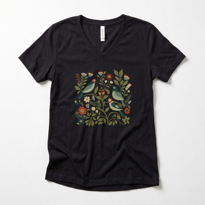 Folk Aviary - Super Soft V Neck