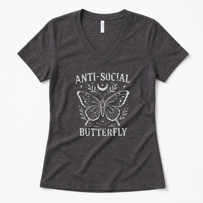 Anti - Social Butterfly - Super Soft V Neck