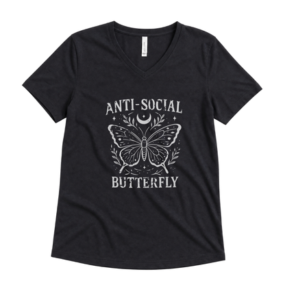 Anti - Social Butterfly - Super Soft V Neck
