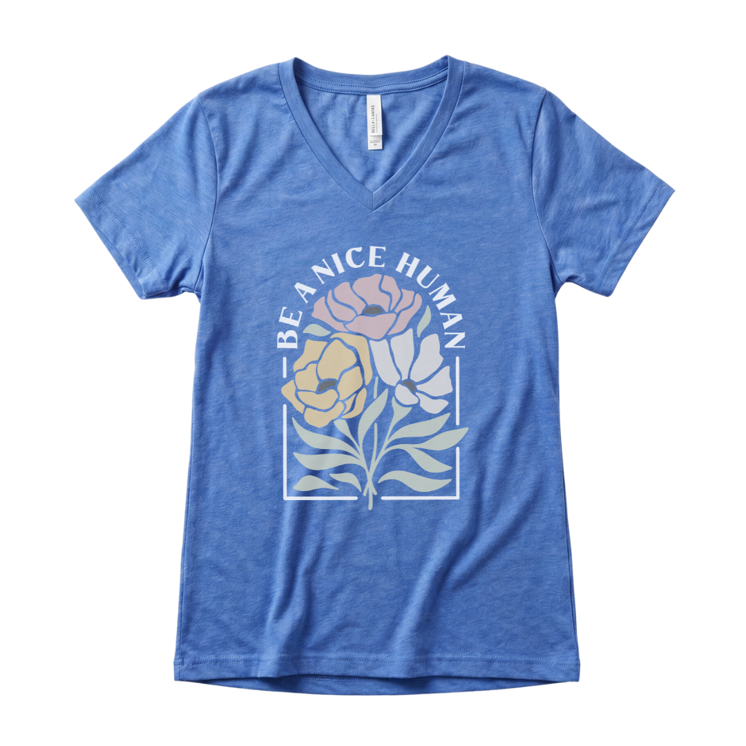 Be A Nice Human - Super Soft V Neck