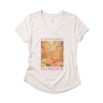 Flower Market, Vintage Distressed Poster - Super Soft V-Neck