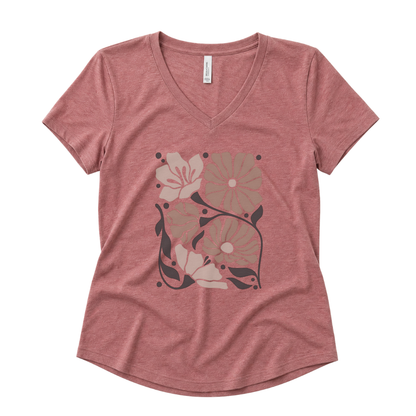 Abstract Floral - Super Soft V Neck