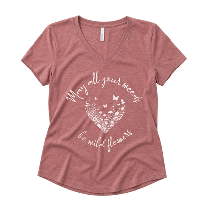 May All Your Weeds Be Wildflowers Silhouette Print - Super Soft V Neck